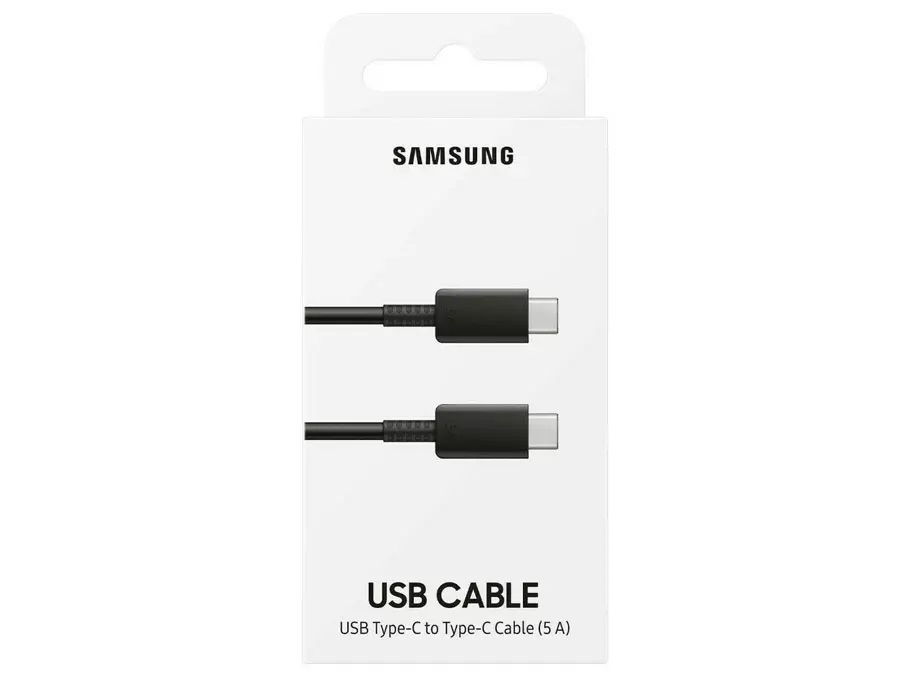 کابل سوپر فست شارژ اصلی دو سر تایپ سی 20 سانتی‌متری سامسونگ SAMSUNG 5A USB-C to USB-C Cable EP-DA705BBEGUS