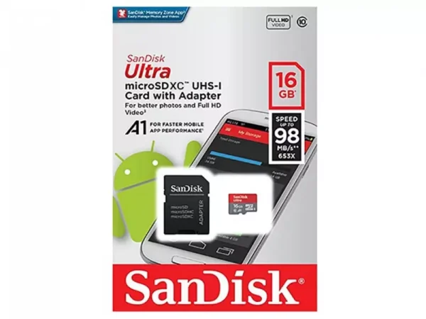 رم میکرو اس‌دی 16 گیگابایت SanDisk Ultra 16GB 653x 98MB/s Class 10